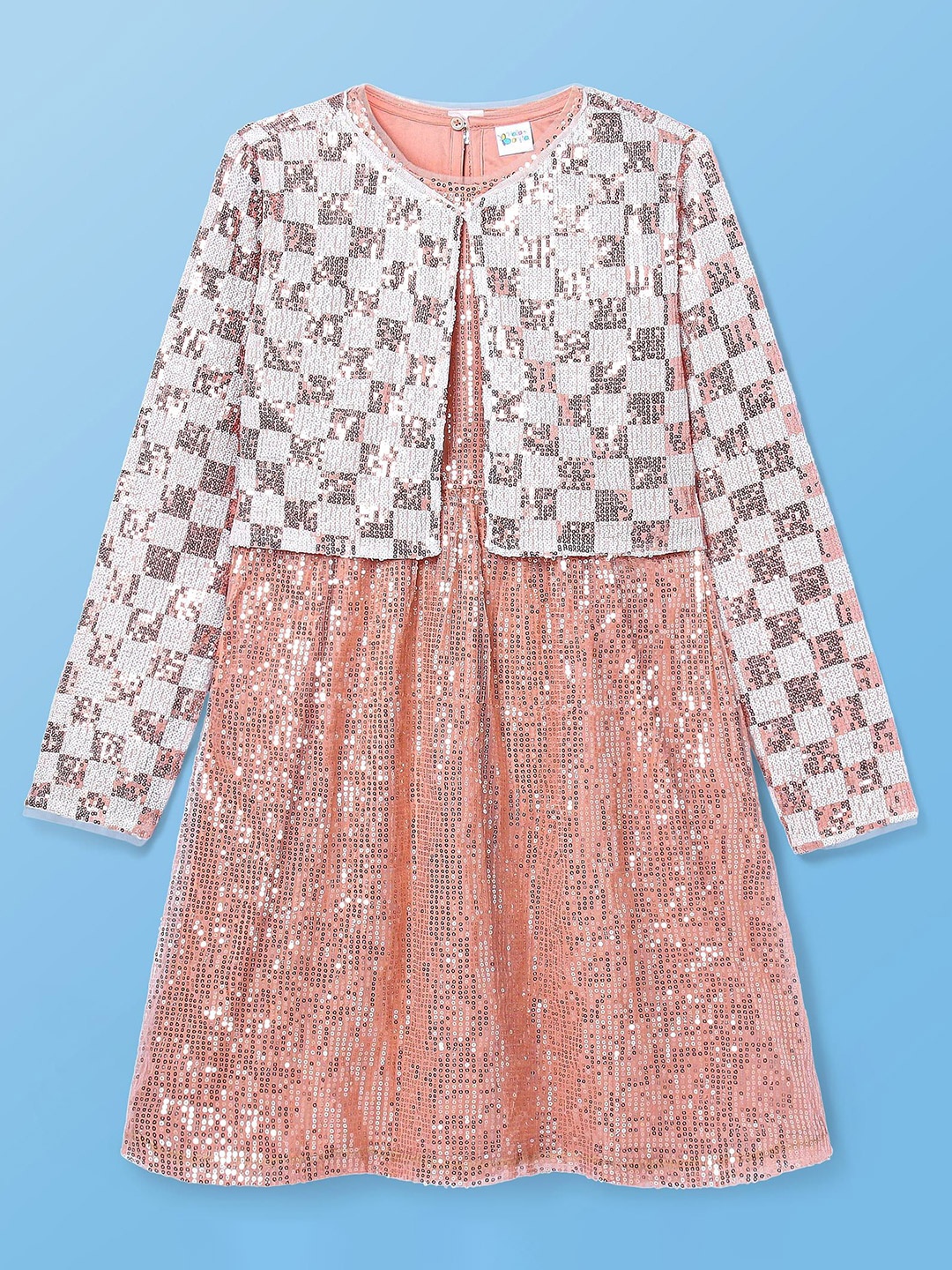 

Hola Bonita Girls Floral Print Net Fit & Flare Dress, Copper