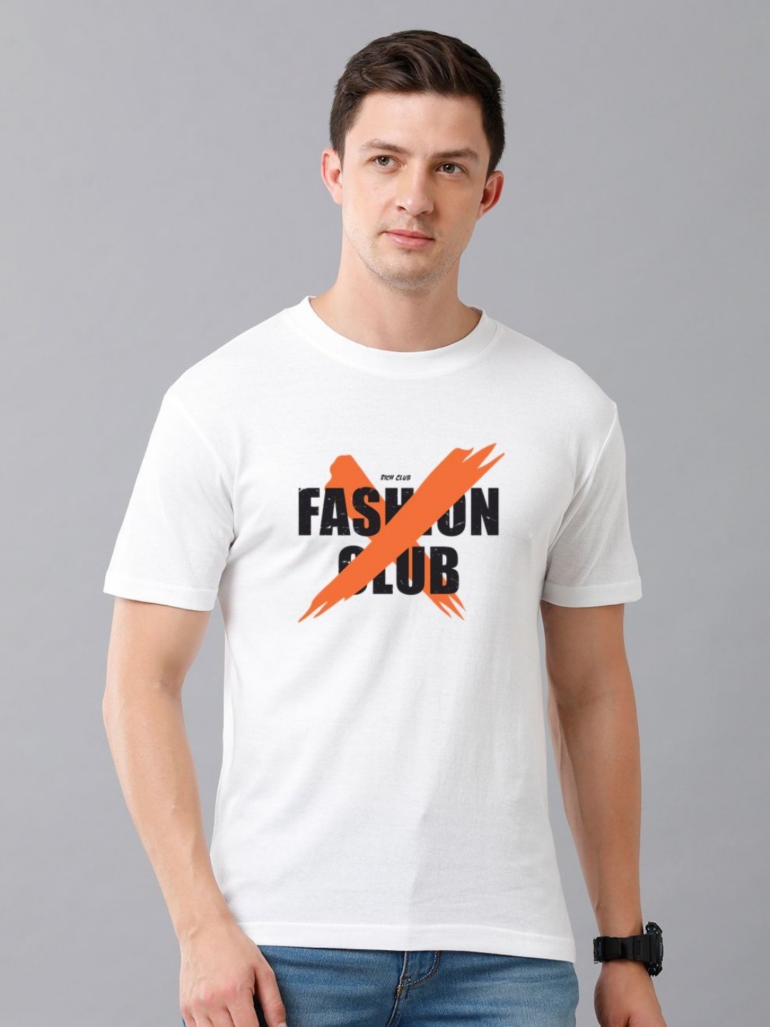 

Moda Rapido Men Typography Printed Round Neck Cotton T-shirt, White