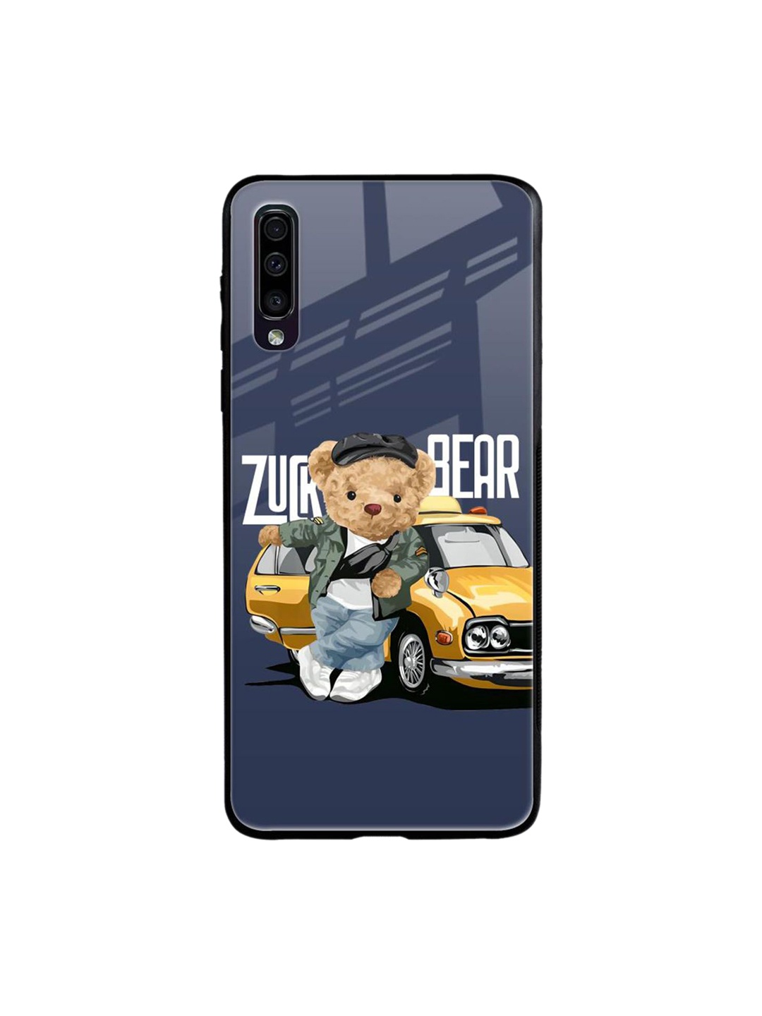 

QRIOH Adventurous Bear Printed Samsung Galaxy A50 Back Case, Blue