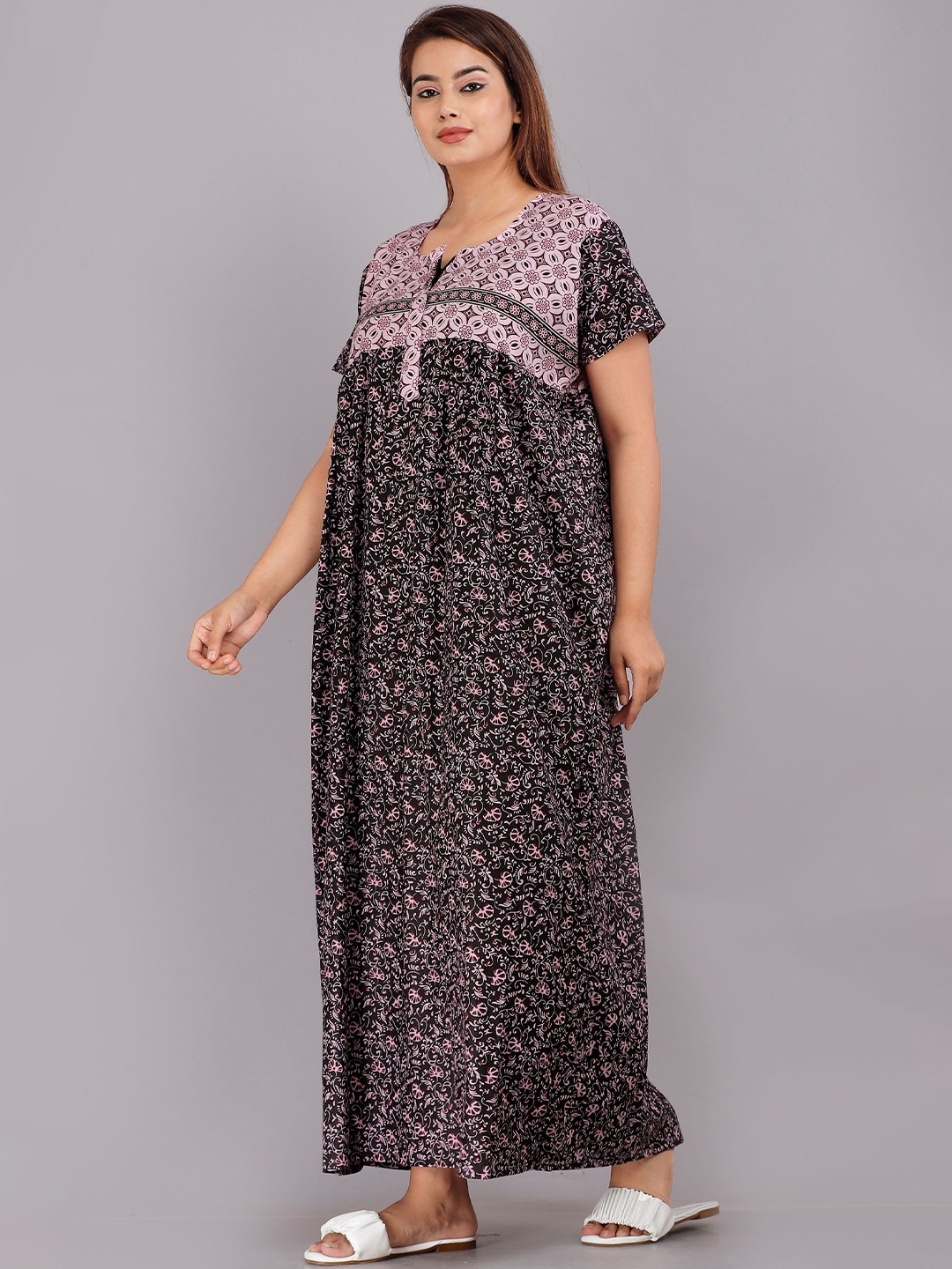 

PR PINK ROYAL Printed Maxi Nightdress