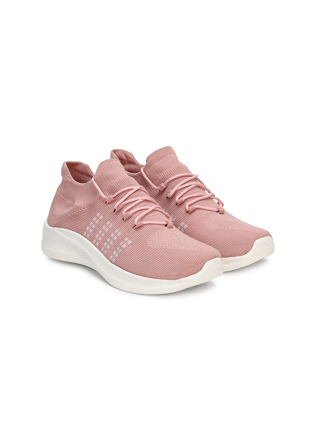 

KRAASA Women Mesh Lace-Ups Running Shoes, Pink