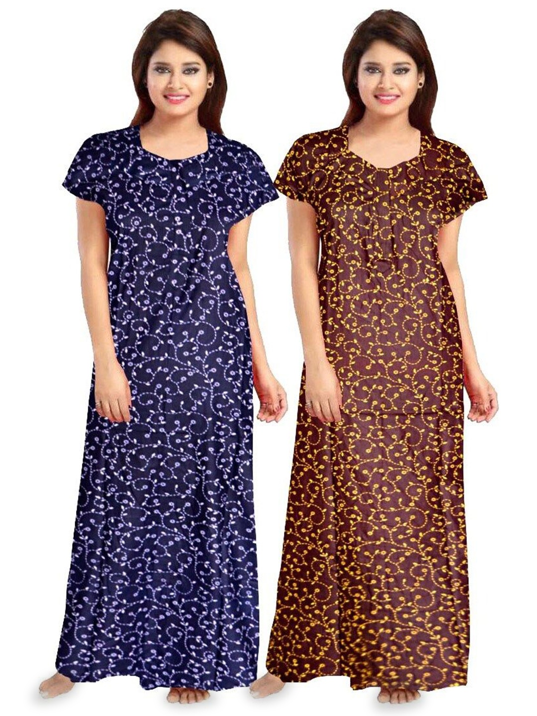 

PR PINK ROYAL Printed Maxi Nightdress, Blue