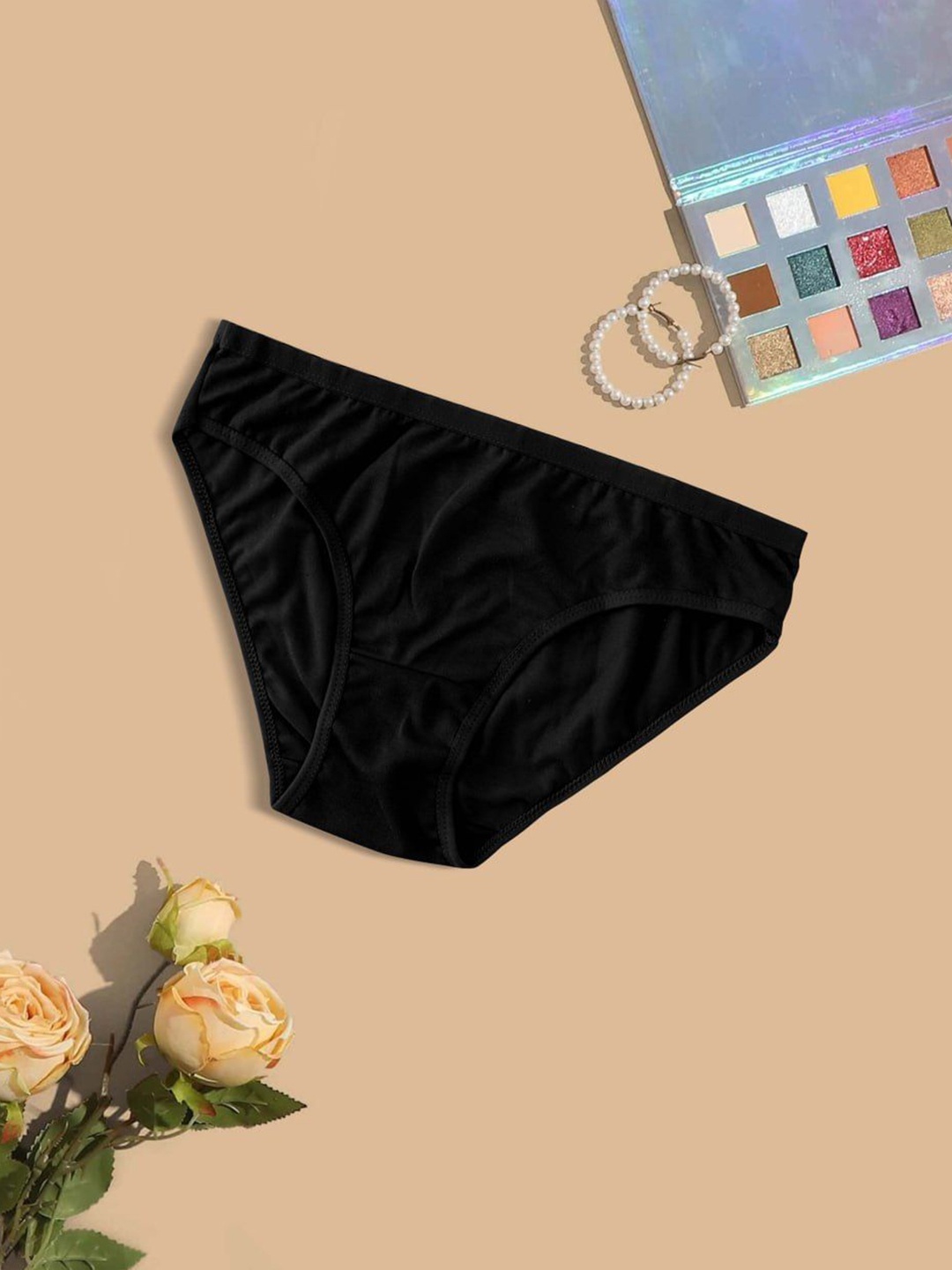 

SHREE GANESH FASHION 3-Pcs Cotton Hipster Briefs UG-1003-BK-BK-BK-03 S, Black