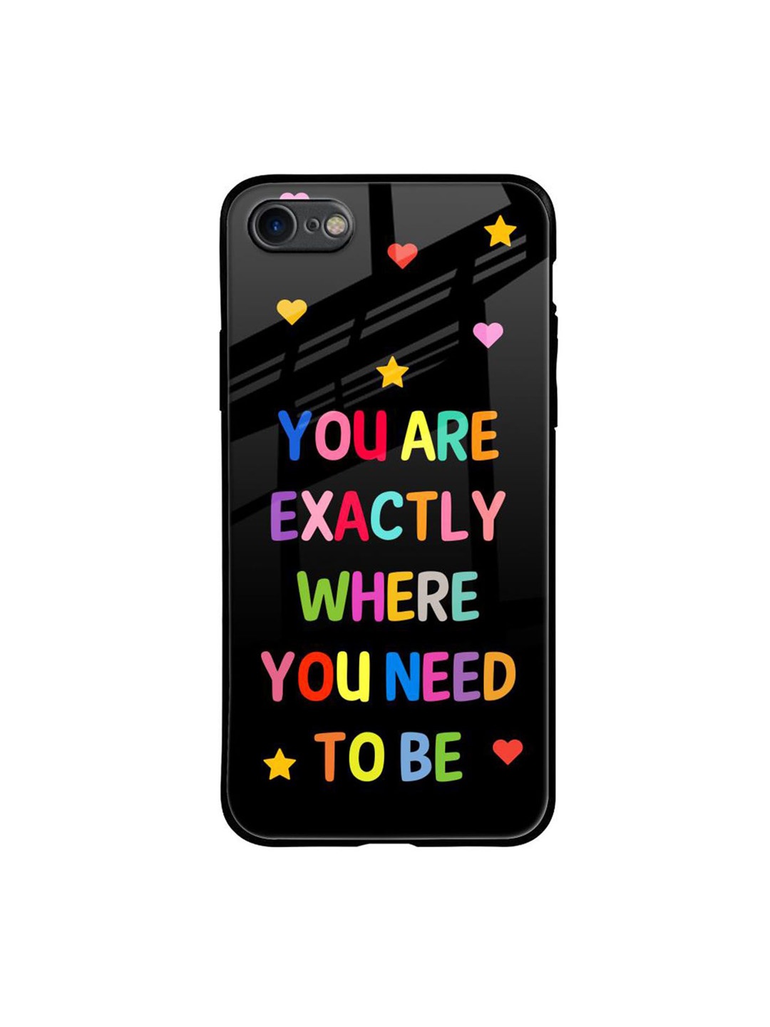 

QRIOH Magical Words Printed iPhone 7 Back Case, Black