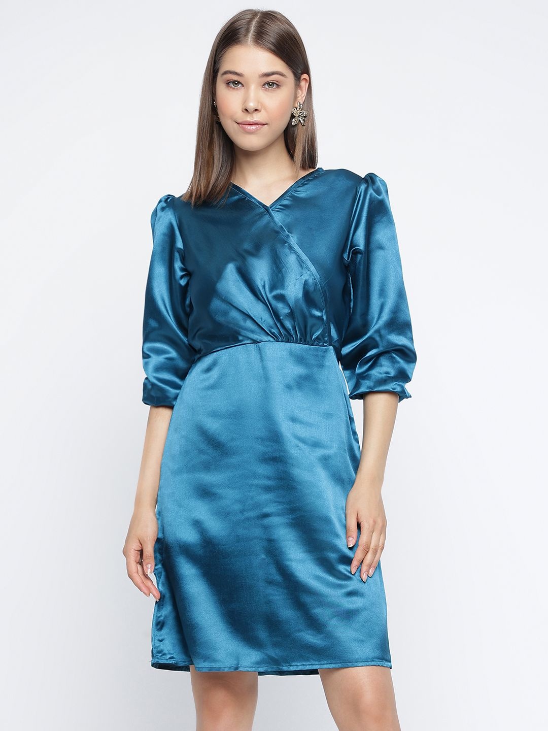 

DressBerry Women V-Neck Wrap Dress, Teal