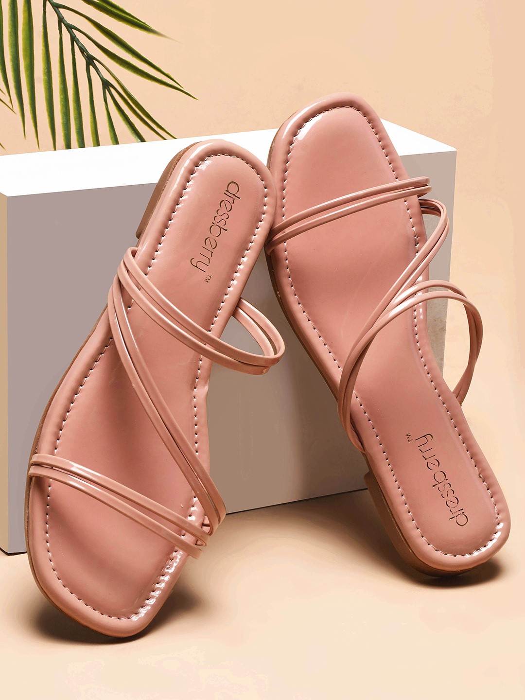 

DressBerry Women Open Toe Flats, Peach