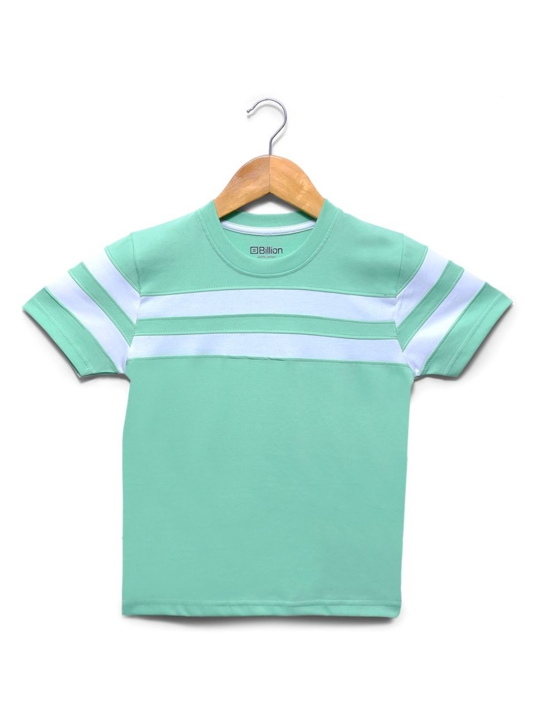

Billion Boys Striped Round Neck Cotton T-shirt, Green