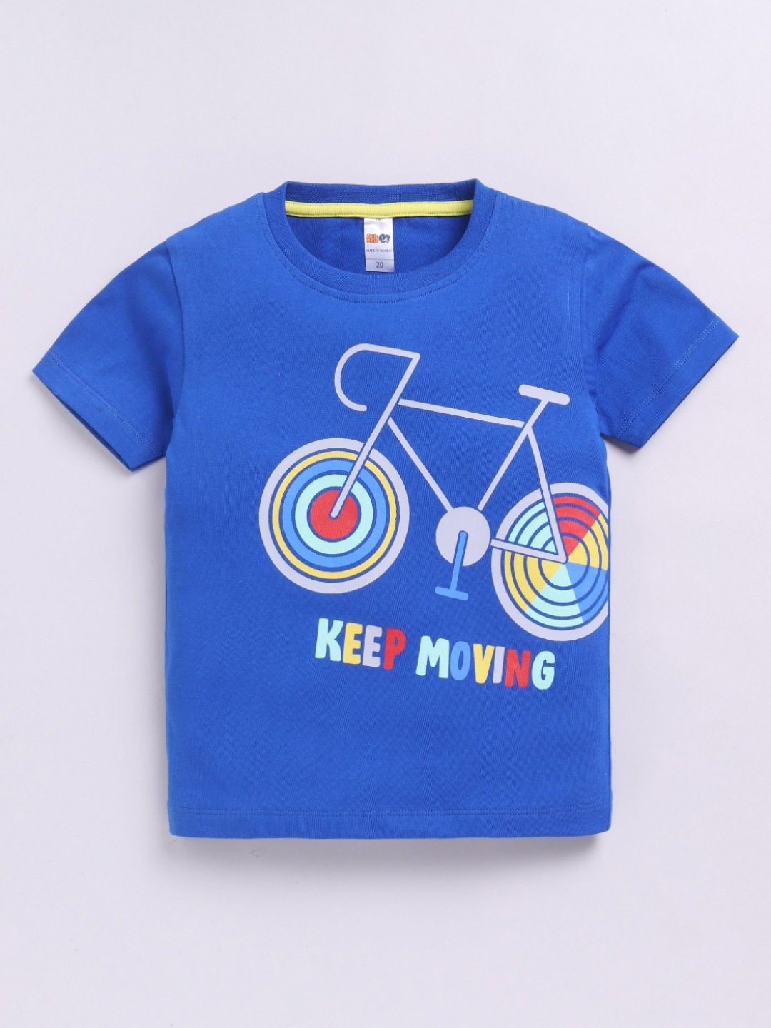 

LITTLE NINJA Boys Graphic Printed Round Neck Cotton T-shirt, Blue