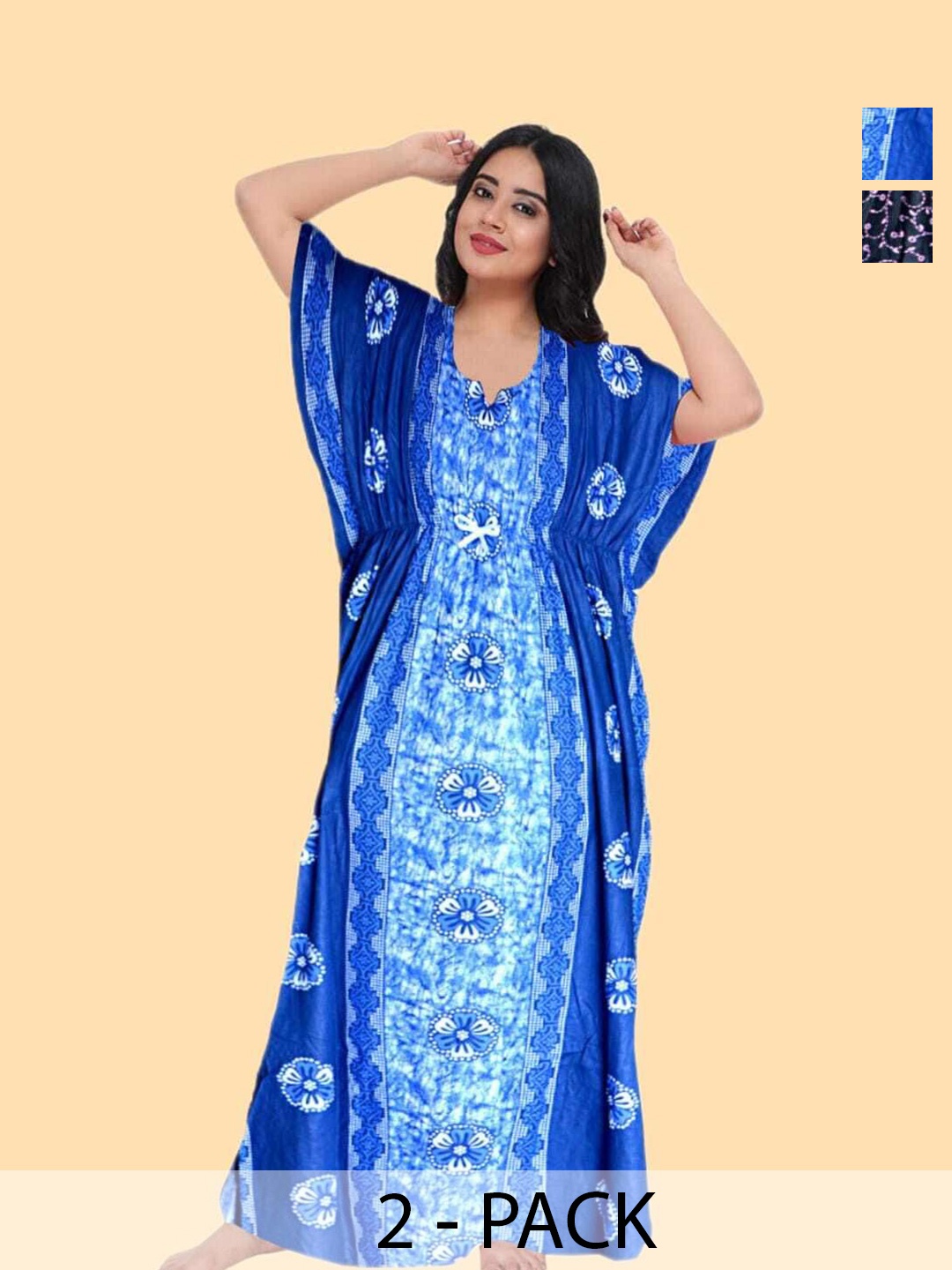 

PR PINK ROYAL Printed Maxi Nightdress, Blue