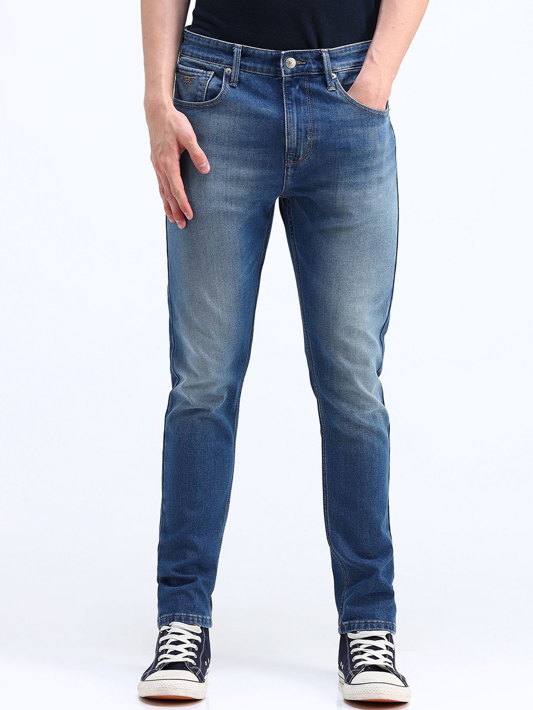 

Flying Machine Men Slim Fit Heavy Fade Jeans, Blue