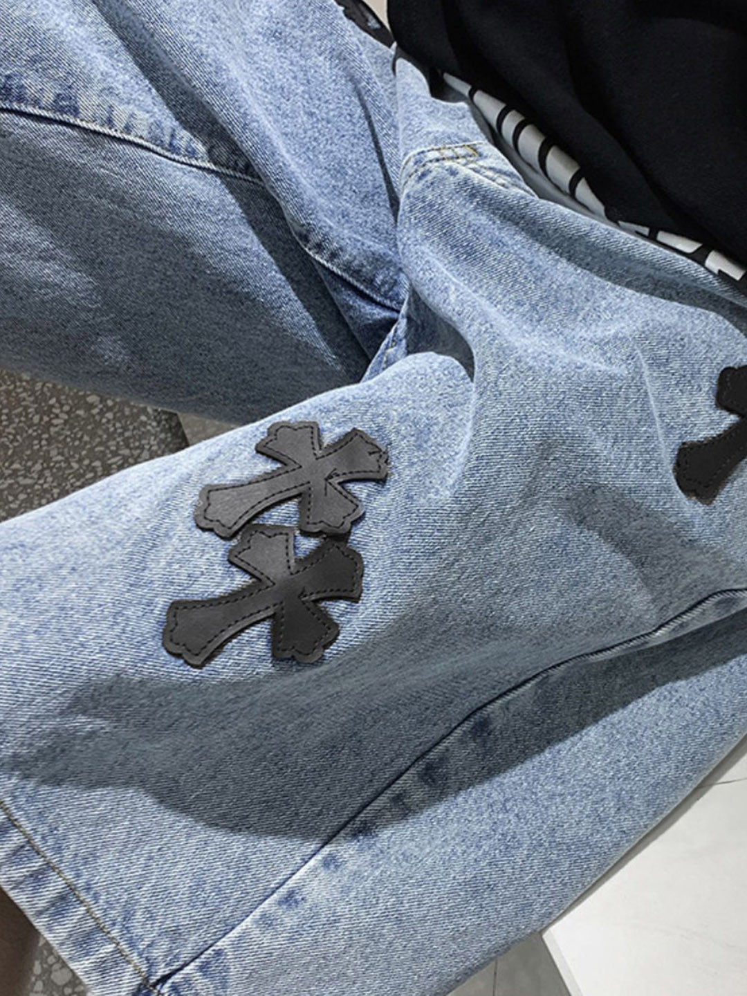 

HERE&NOW Men Loose Fit Denim Shorts, Blue