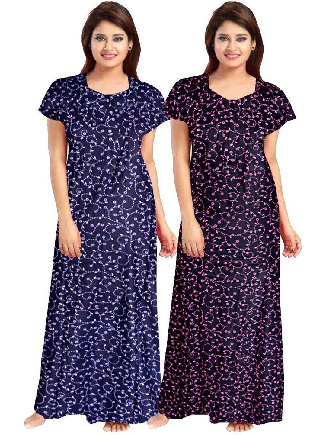 

PR PINK ROYAL Printed Maxi Nightdress, Blue