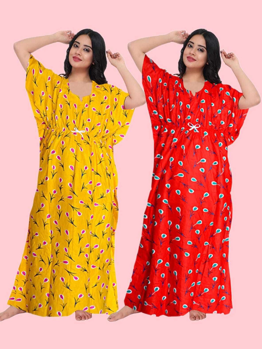 

PR PINK ROYAL Printed Maxi Nightdress, Red