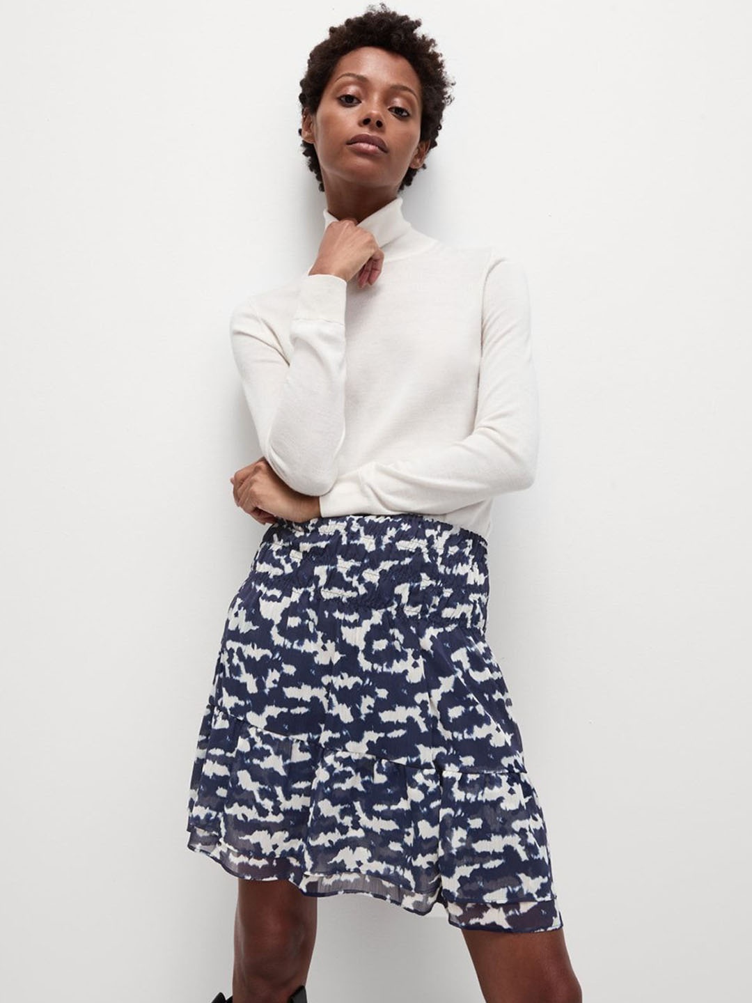 

Marks & Spencer Pleated Mini Skater Skirt, Navy blue