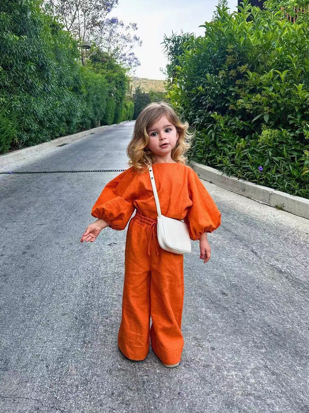 

StyleCast x Revolte Girls Round Neck Top with Pyjamas, Orange