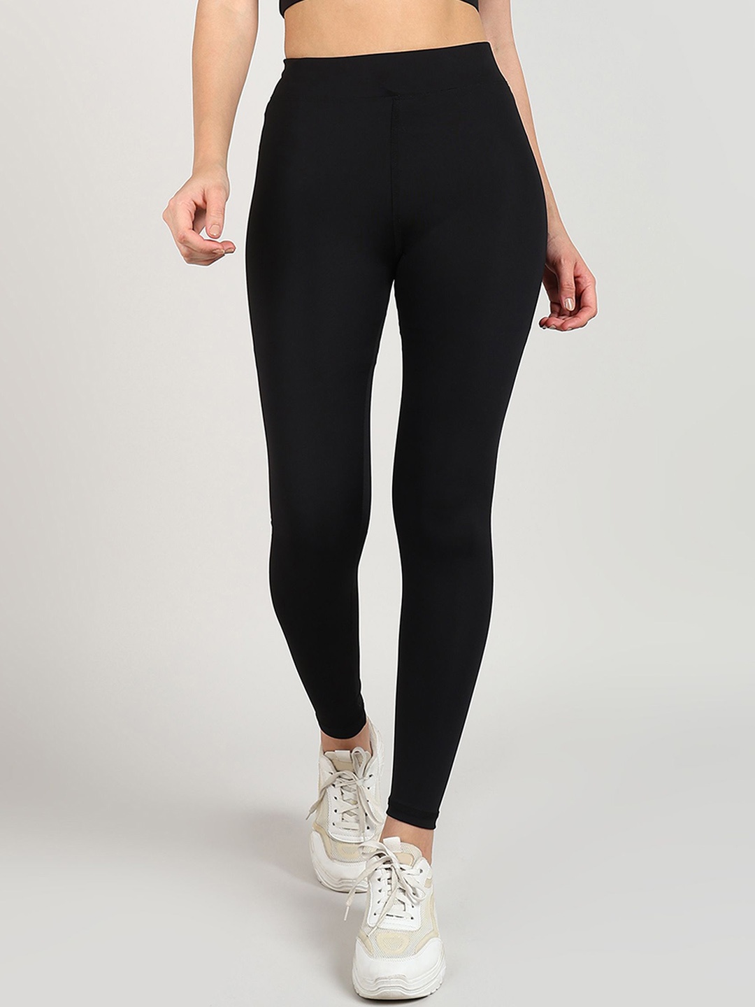 

NEXSTEP Women High Waist Seamless Ankle Length Tights, Black