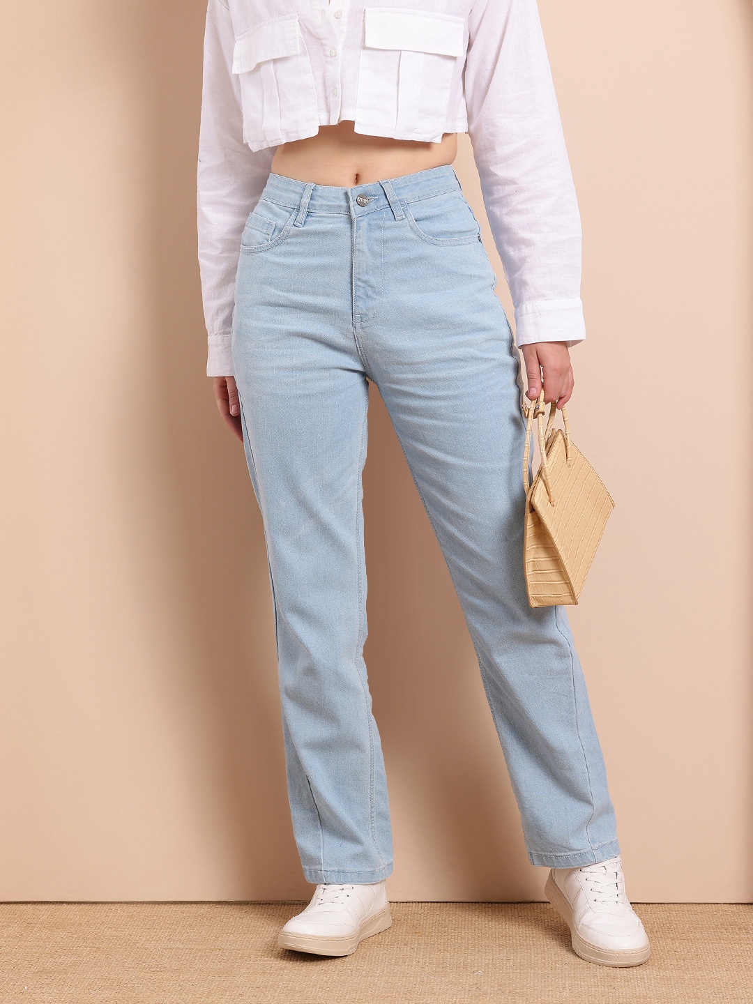 

Mast & Harbour Women Straight Fit Stretchable Jeans, Blue