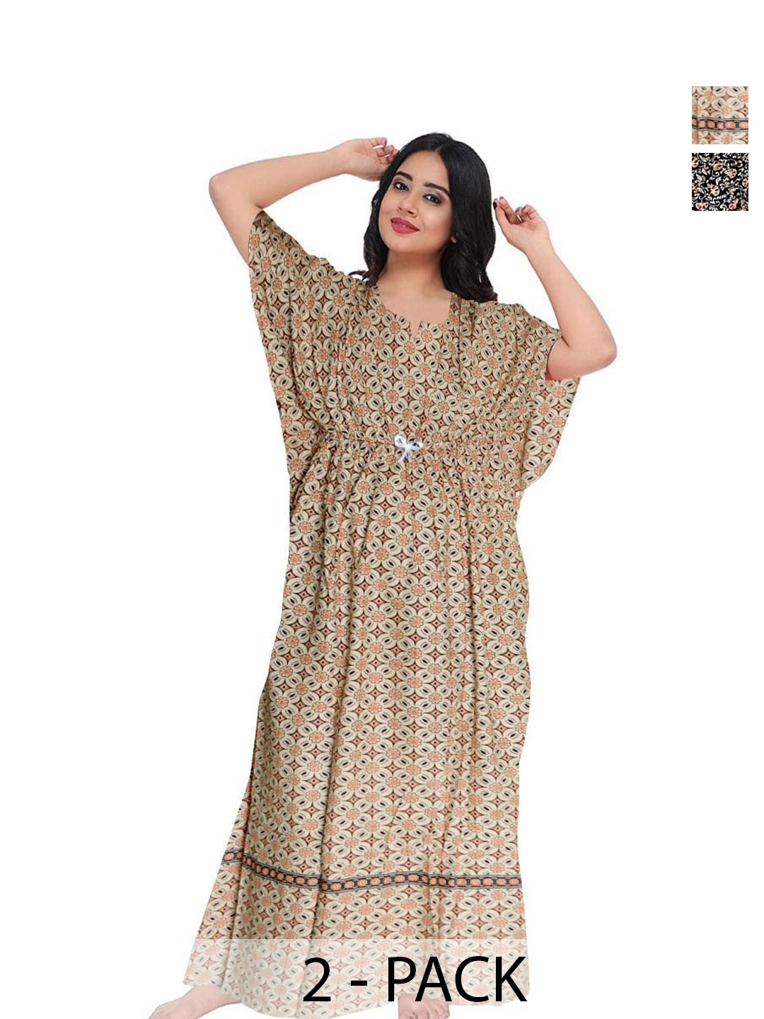 

PR PINK ROYAL Printed Maxi Nightdress, Brown