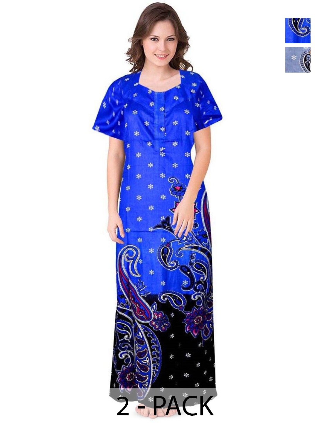 

PR PINK ROYAL Printed Maxi Nightdress, Blue