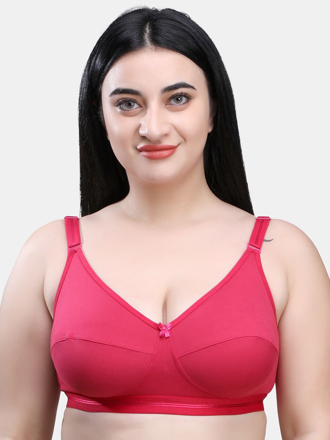 

SKDREAMS Women Everyday Full Coverage Seamed Non Padded Bra, Pink