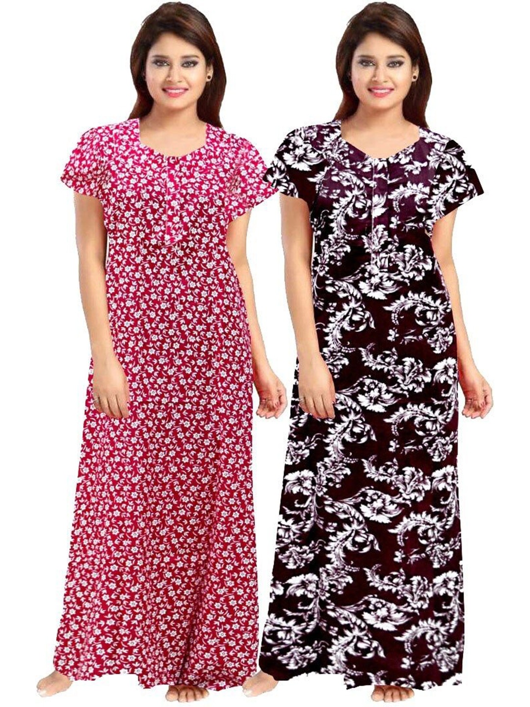 

PR PINK ROYAL Printed Maxi Nightdress