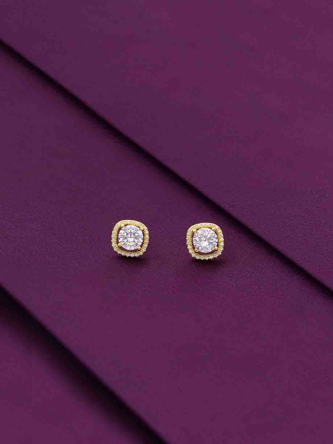 

KAI JEWEL 925 Sterling Silver Gold-Plated Zircon Contemporary Minimalistic Studs