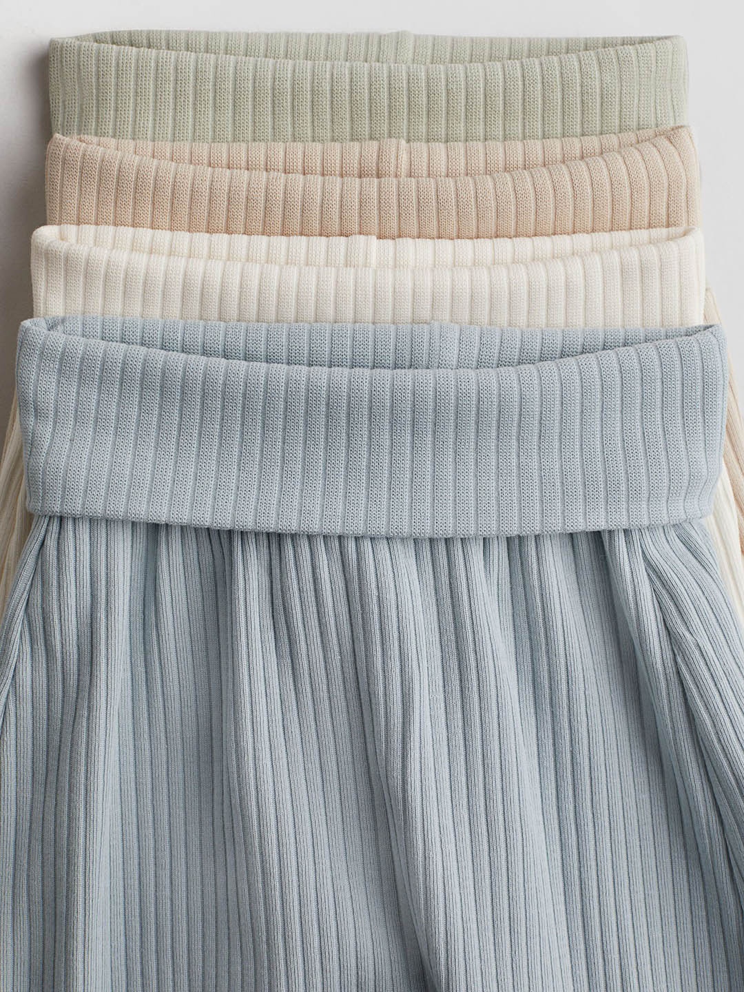 

H&M 4-Pack Ribbed Cotton Trousers, Blue
