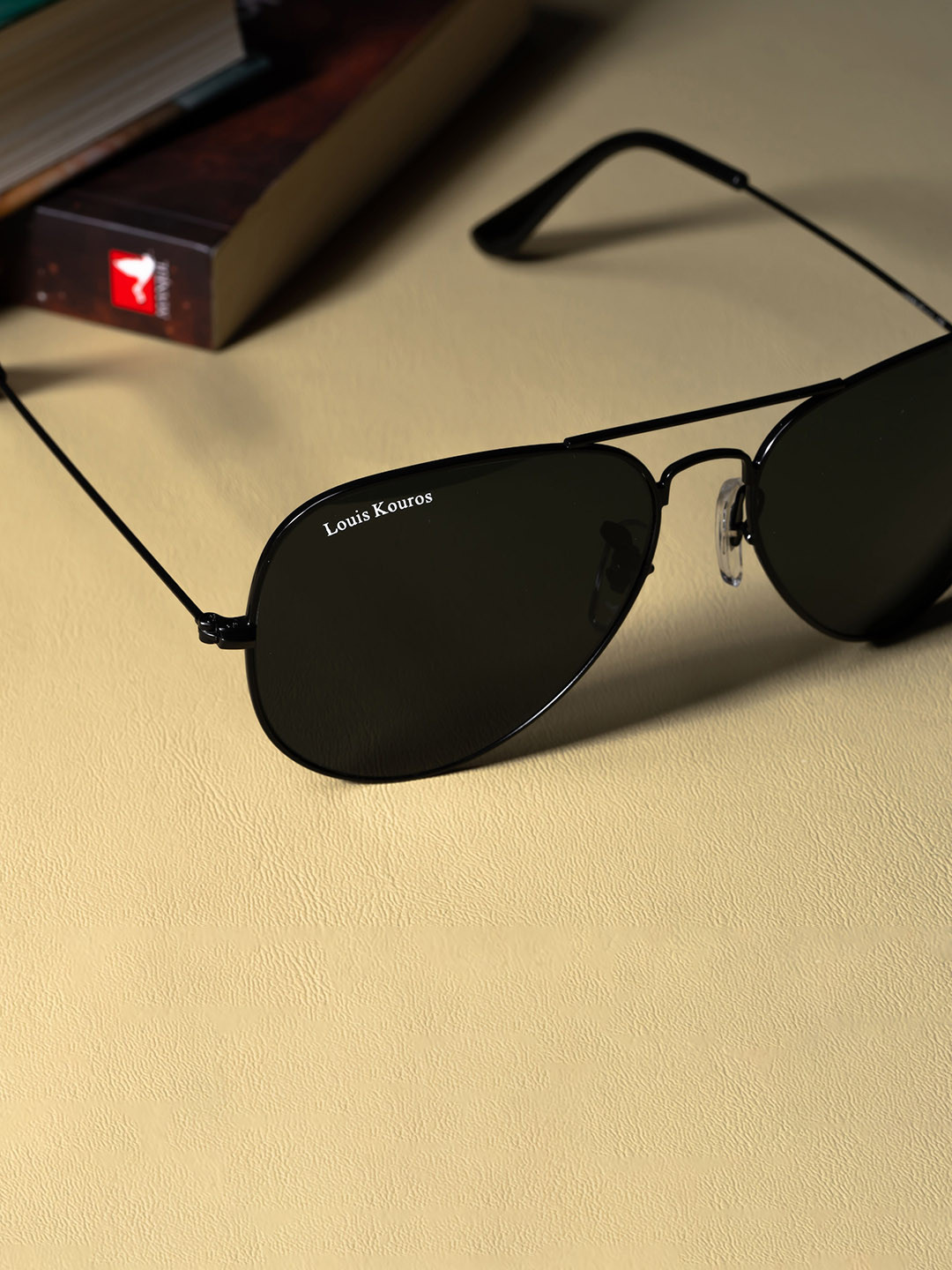 

LOUIS KOUROS Black Armstoner Aviator Sunglasses