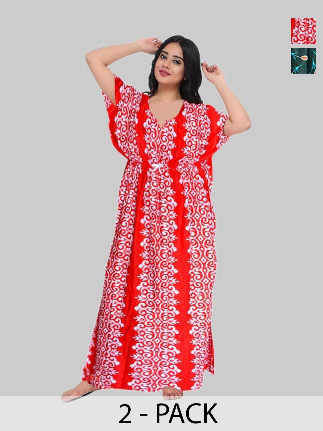 

PR PINK ROYAL Printed Maxi Nightdress