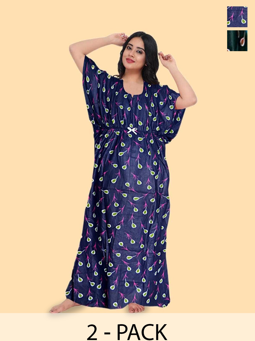 

PR PINK ROYAL Printed Maxi Nightdress, Blue