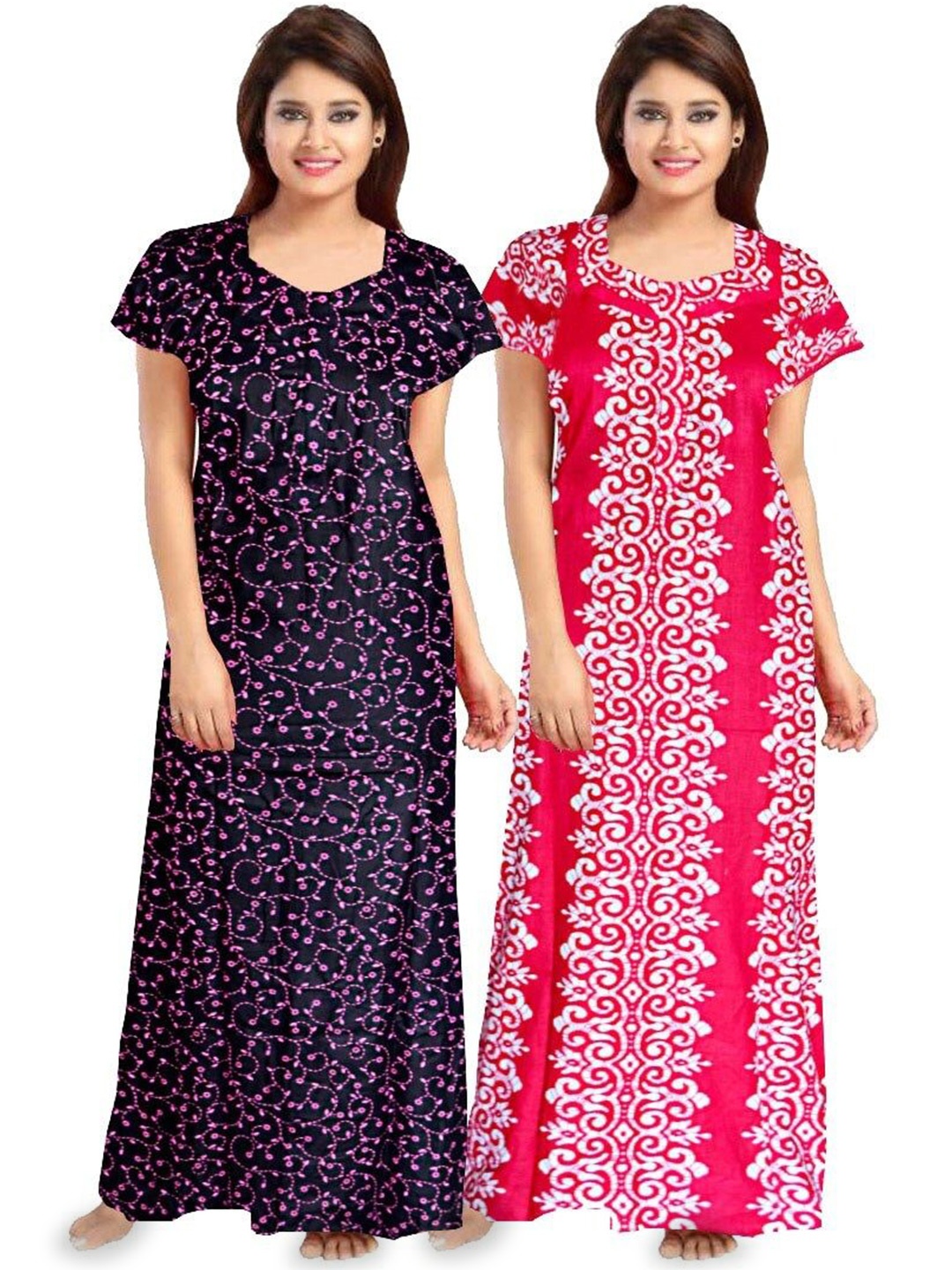 

PR PINK ROYAL Printed Maxi Nightdress, Red