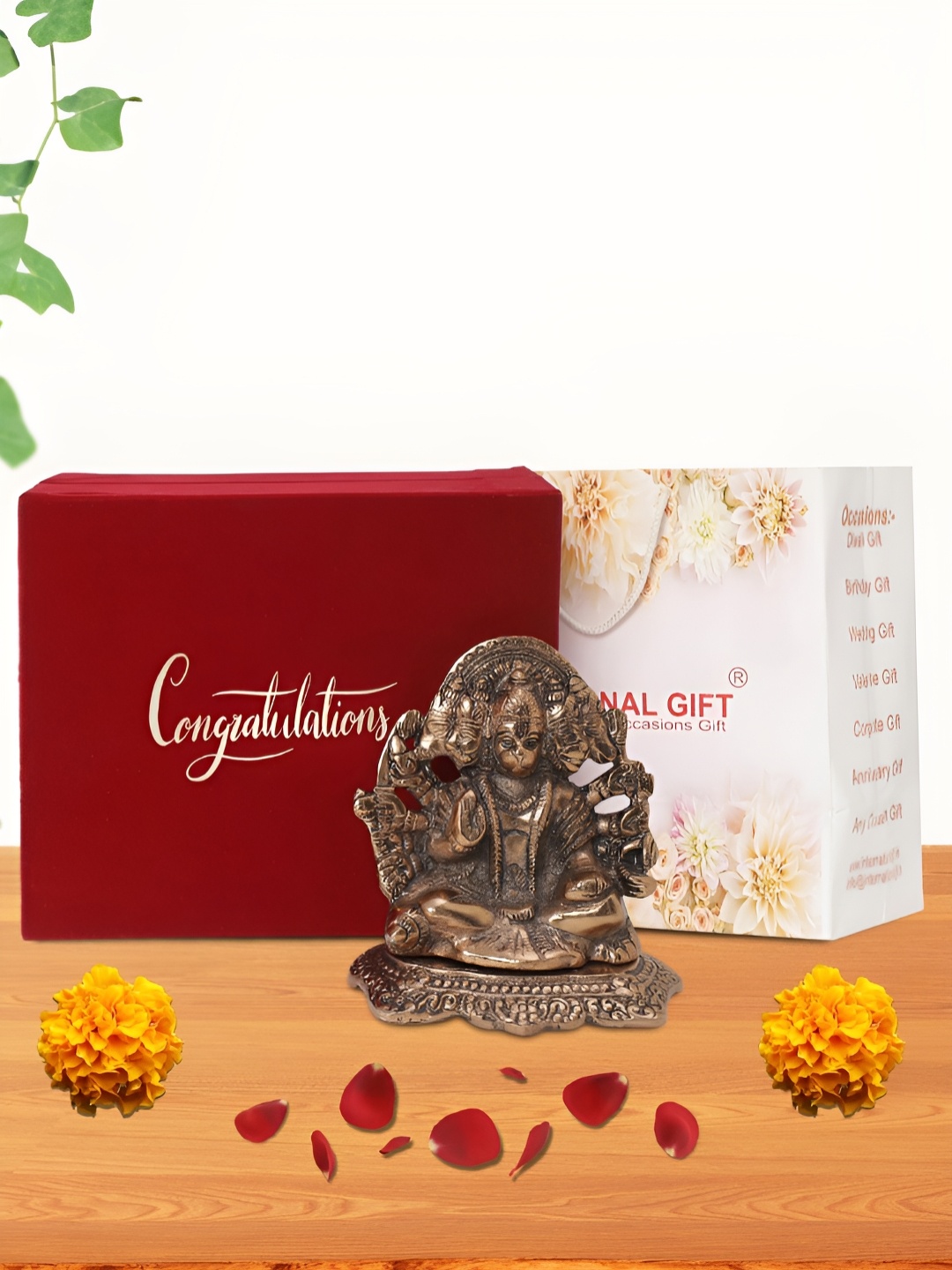 

INTERNATIONAL GIFT Copper-Toned Panchmukhi Hanuman Religious Idol Showpiece