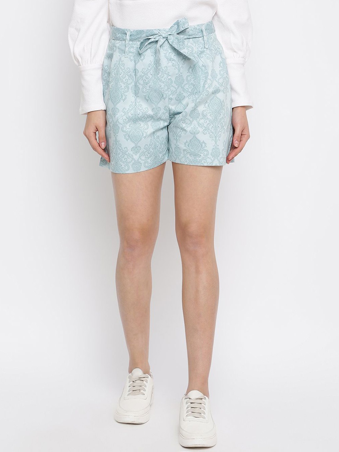 

DressBerry Women Floral Printed Regular Fit Denim Shorts, Blue