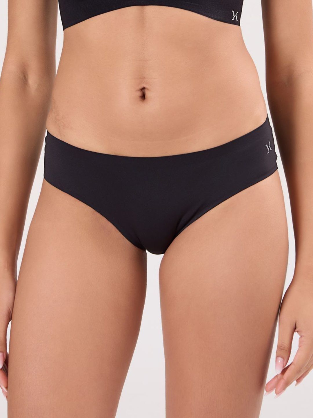 

Krvvy Women InvisiSoft Mid-Rise Bikini BriefUWM03, Black