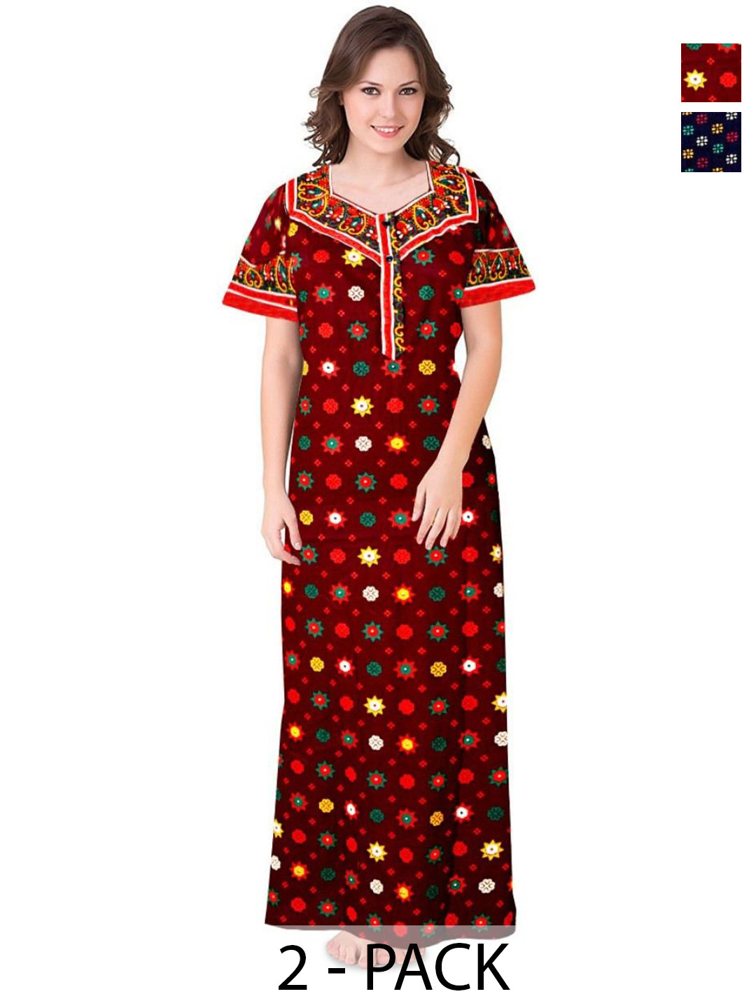 

PR PINK ROYAL Printed Maxi Nightdress, Blue