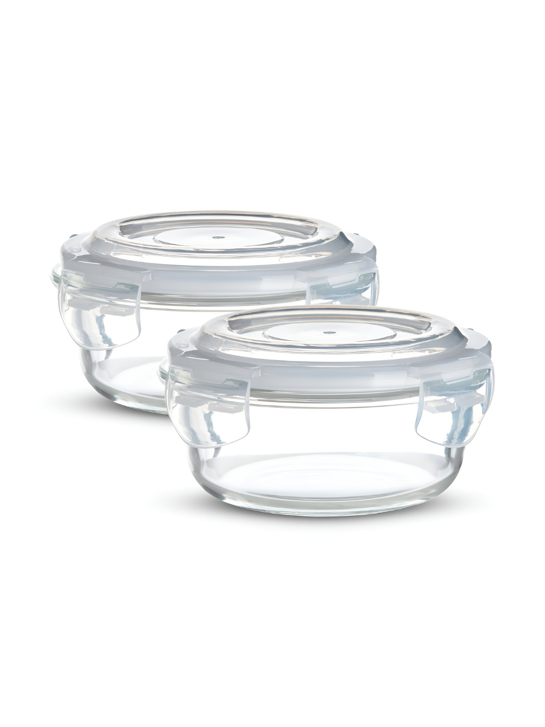 

BERGNER Transparent 2 Pieces Borosilicate Glass Microwave Safe Fridge Container-400ml