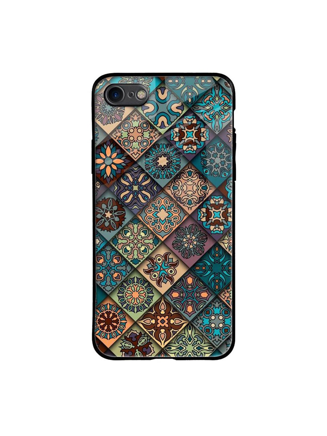 

QRIOH Retro Art Printed iPhone 7 Back Case, Blue