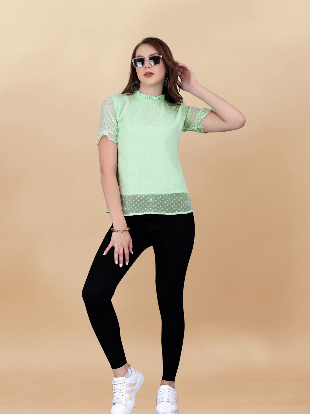 

Sidhidata Women Butty Pattern CasualTop, Green