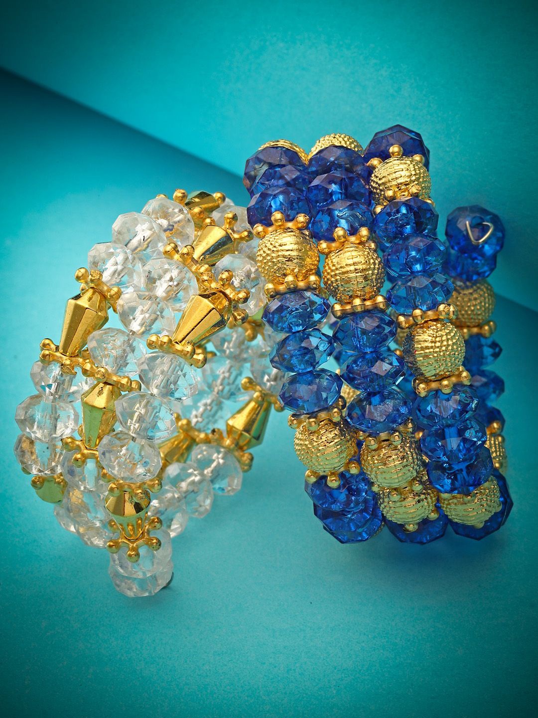 

Stoln Girls Set Of 2 Artificial Beaded Wraparound Bracelet, Blue