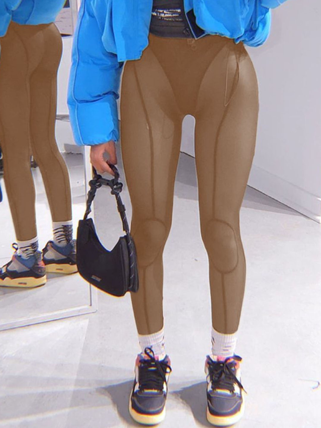

StyleCast Women High Rise Gym Tights, Brown