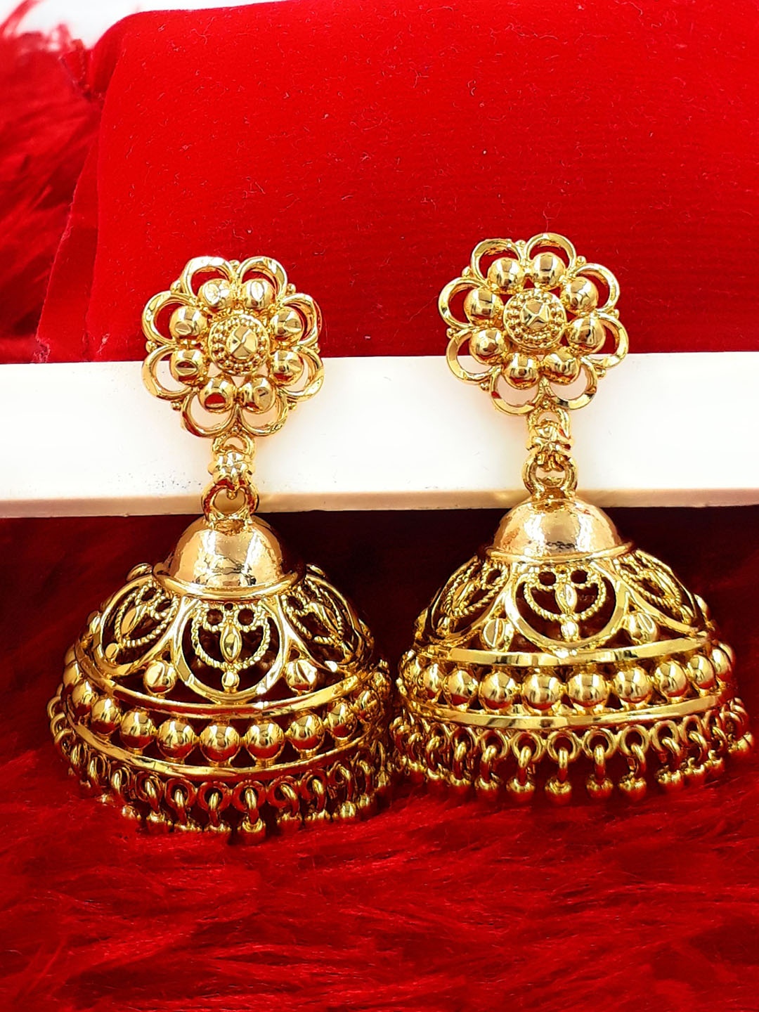 

Anujeet Fashion Hub Gold Plated Contemporary Jhumkas