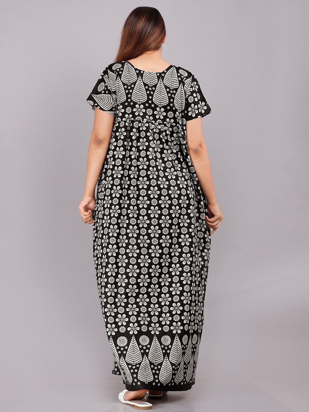 

PR PINK ROYAL Printed Maxi Nightdress, Black