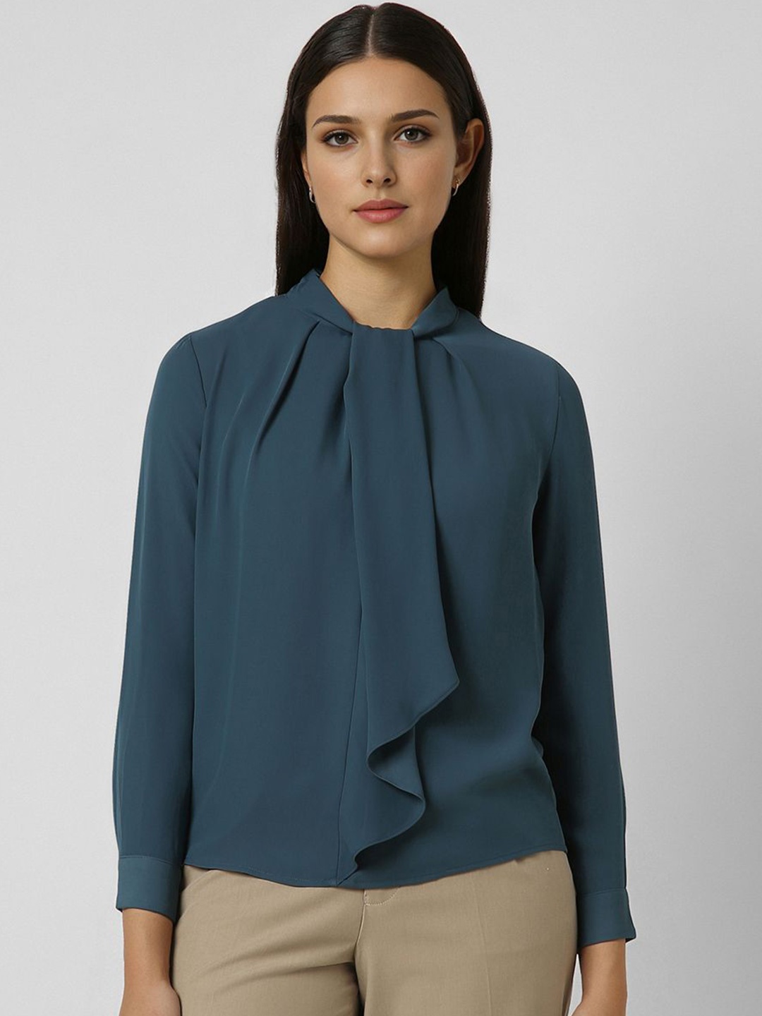 

Van Heusen Woman High Neck Top, Blue