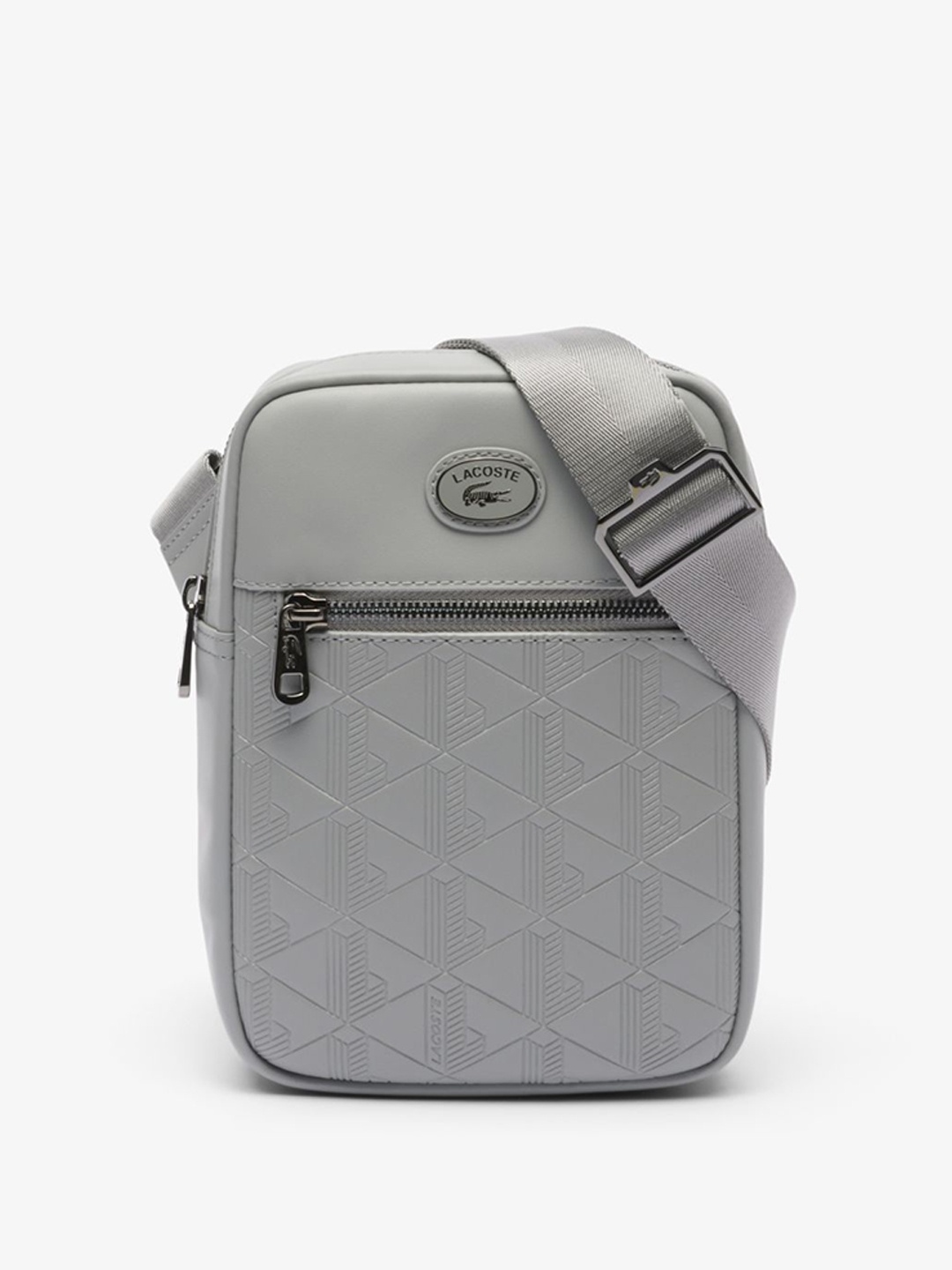 

Lacoste Men Nomogramme Textured Messenger Bag, Grey