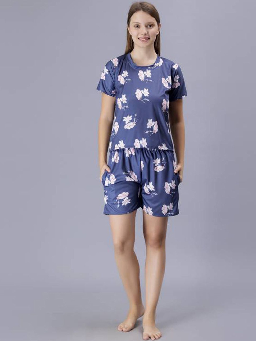 

Beera Women Printed Night suit, Blue