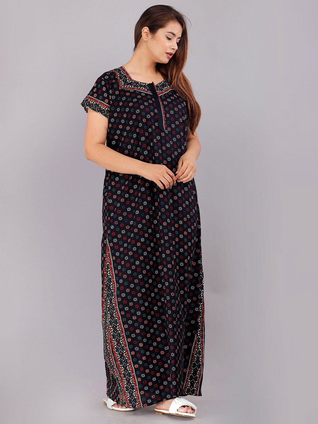 

PR PINK ROYAL Printed Maxi Nightdress, Blue