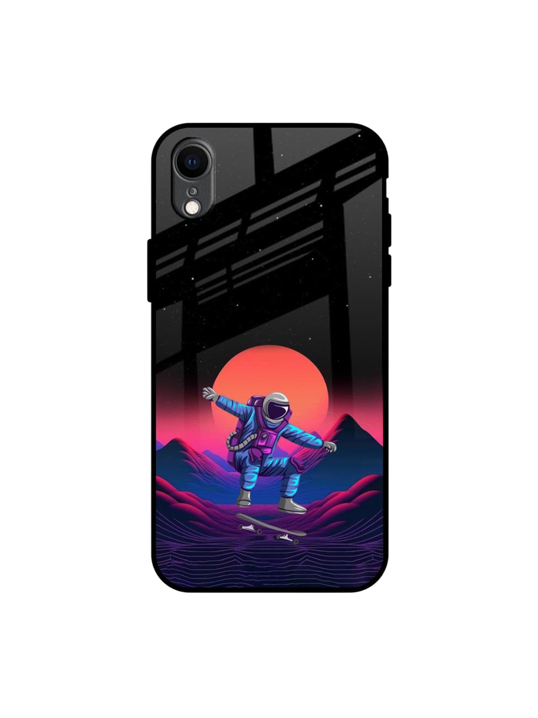 

QRIOH Quirky Printed iPhone XR Back Case Mobile Accessories, Black