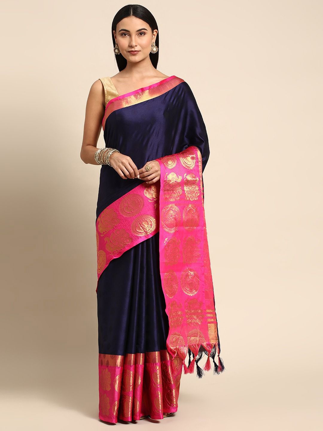 

DIVASTRI Zari Banarasi Saree, Blue