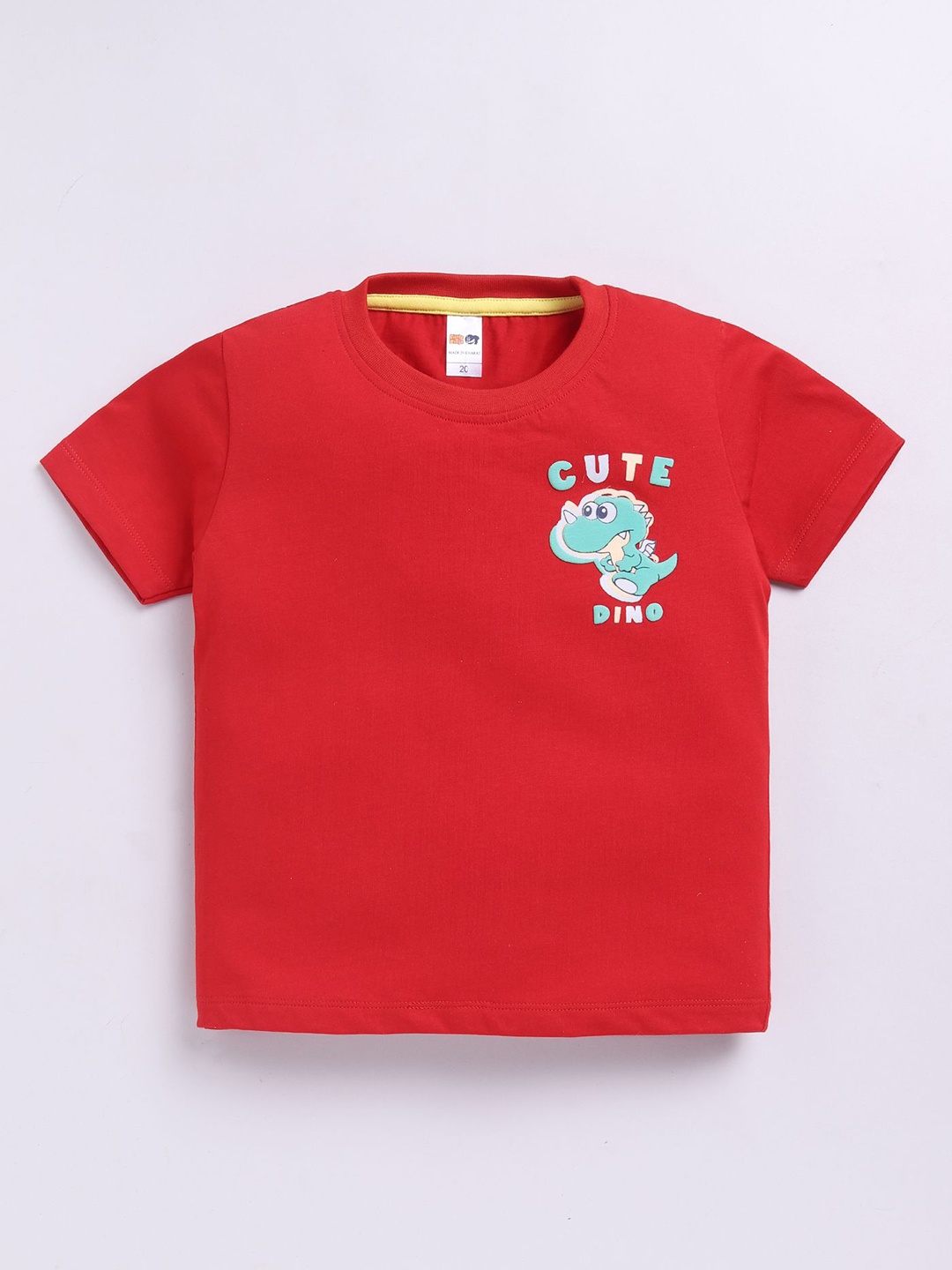 

LITTLE NINJA Boys Graphic Printed Round Neck Cotton T-shirt, Red