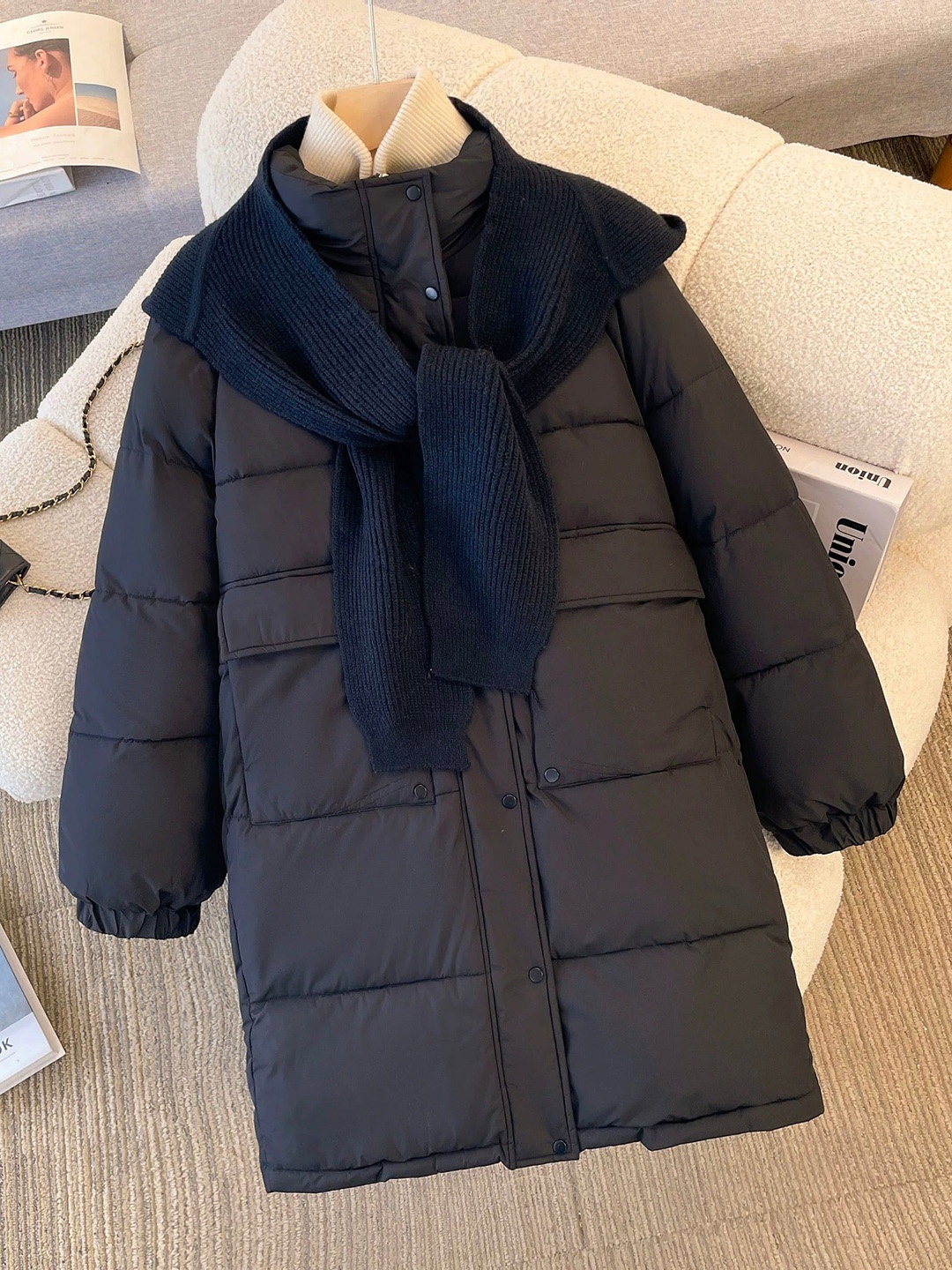 

Alamode By Akanksha Black Warsaw Warm Long Parka Jacket